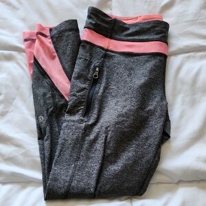 Lululemon Gray and Pink Mesh Athletic Leggings